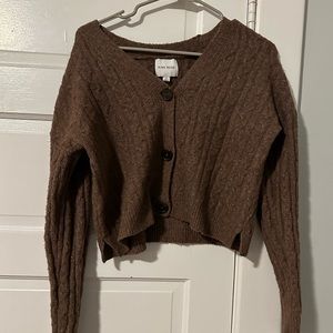 Pink Rose Brown Sweater